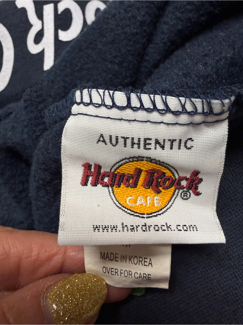 Hard Rock Cafe Navy "Rock Star" Vintage Athletic Bootie Sweat Shorts Size Medium - Picture 7 of 13